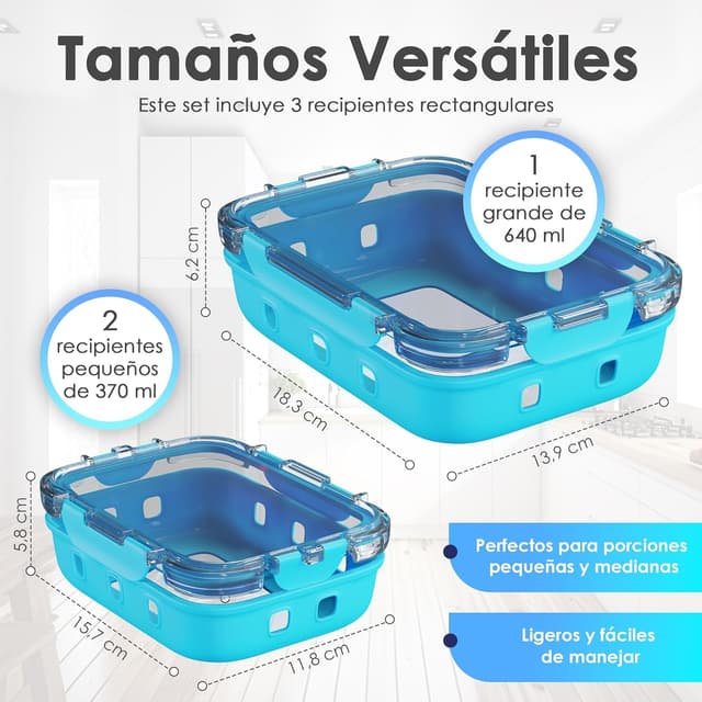 Thumbnail 1 de NAVERIT | Set de 3 Tupper Herméticos de Cristal 🍽