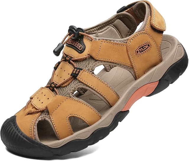 Detalle de ZYLDK Sports closed-toe leather outdoor sandals for men