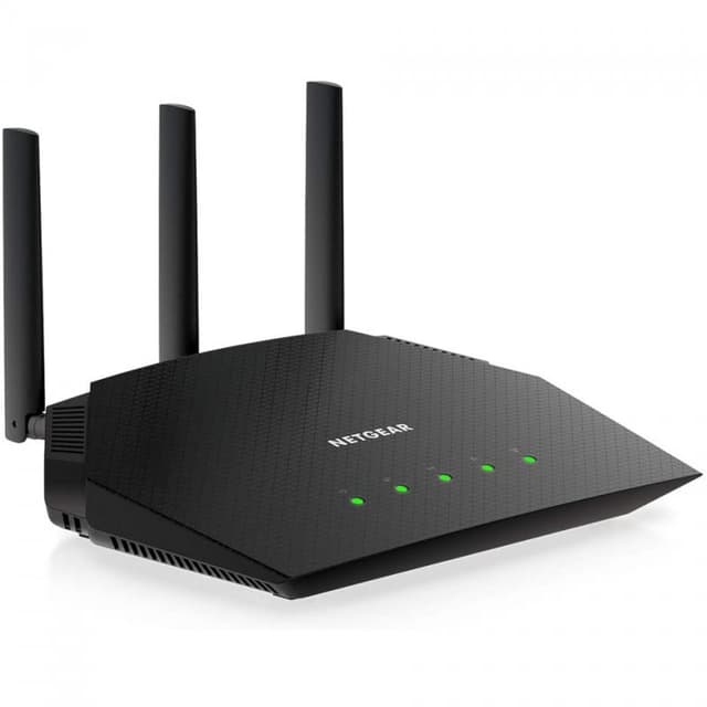 Detalle de Netgear RAX10 router doble banda WiFi 6 con 5 puertos Gigabit Ethernet
