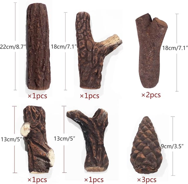 Thumbnail 3 de ART TO REAL Ceramic Pine Cone Logs 9 pcs