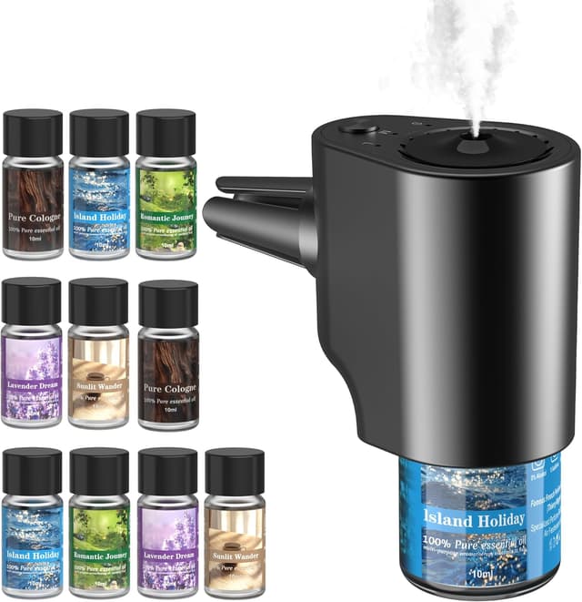 Detalle de Car Air Freshener (5 Scents, 10 Refills) Smart Vent Clip Auto On/Off with Three Spray Modes