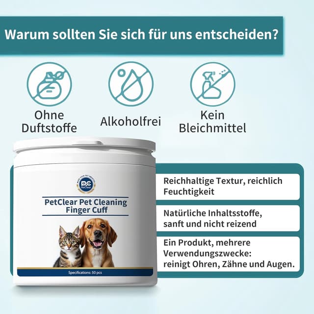 Thumbnail 3 de PETCLEAR Ohrpflege Finger-Pads Hunde & Katzen