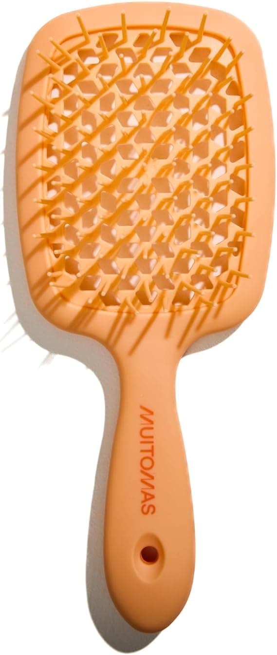 Detalle de Muitomas spazzola per capelli fini con setole flessibili e manico ergonomico (blu ottanio)