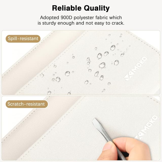 Thumbnail 3 de MoKo Family Passport Holder Travel Wallet (for 4/5 passports) with RFID blocking, wrist strap and storage for tickets, cards & cash – Beige