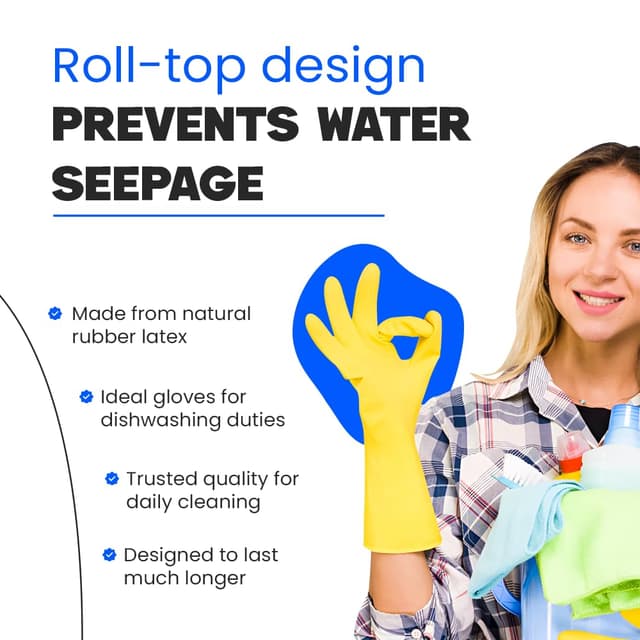 Detalle de Marigold Original Extra Life breathable kitchen gloves (Large) – bulk pack of 12