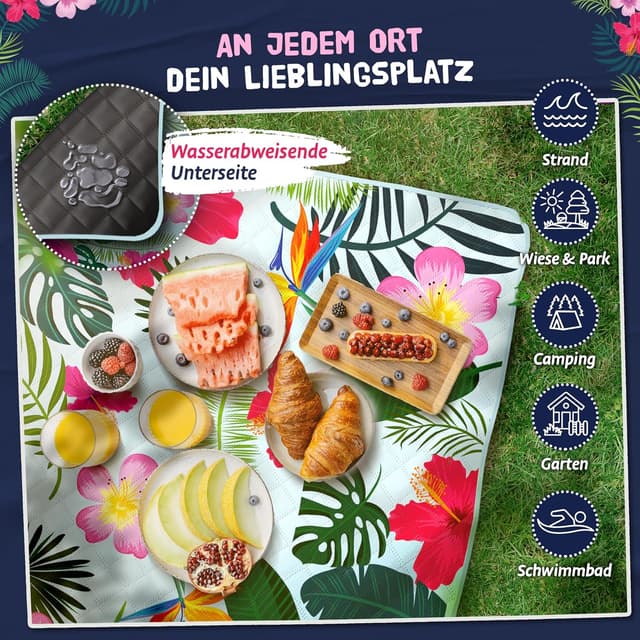 Detalle 2 de Bobby Beach Picknickdecke 200x200 cm