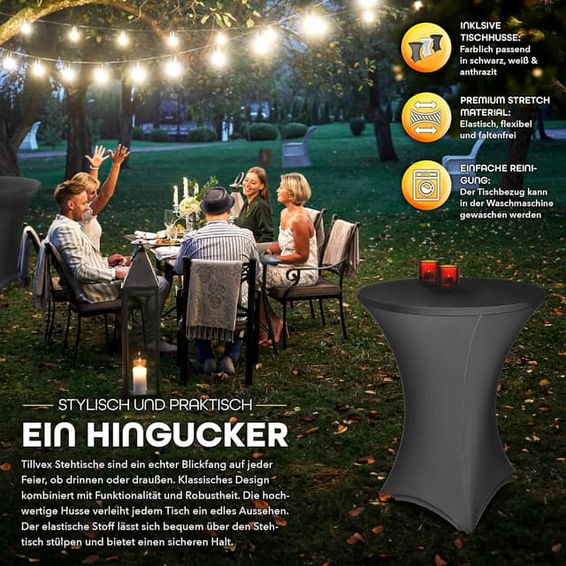 Thumbnail 4 de tillvex Gastro Stehtisch klappbar 2er Set Ø80cm