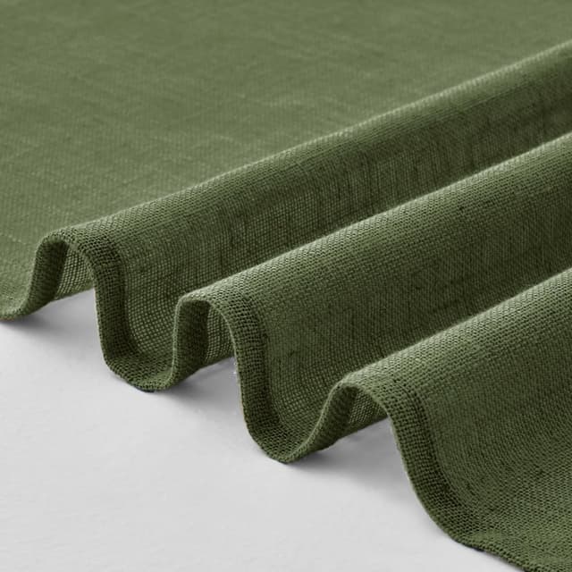 Detalle 2 de Woaboy Leinen-Gardinen Matcha Grün (Halbtransparent) mit Ösen, 2er-Set 140x225 cm