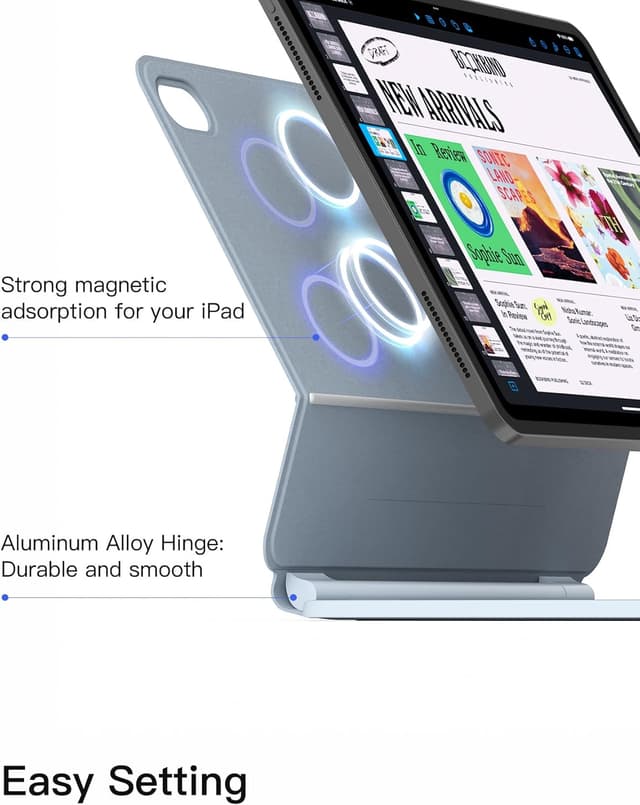 Detalle 2 de Inateck Magnetic Keyboard Case for iPad 10th/11th Gen with Trackpad (KB09119-10) – Blue