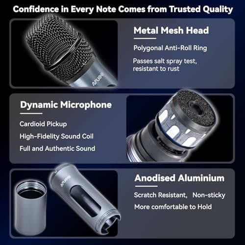 Detalle 2 de AFUOO Wireless Microphone Set 200ft 🎤