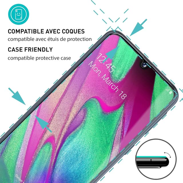 Detalle de smartect Verre Trempé 9H (3 pièces, transparent) pour Samsung Galaxy A40