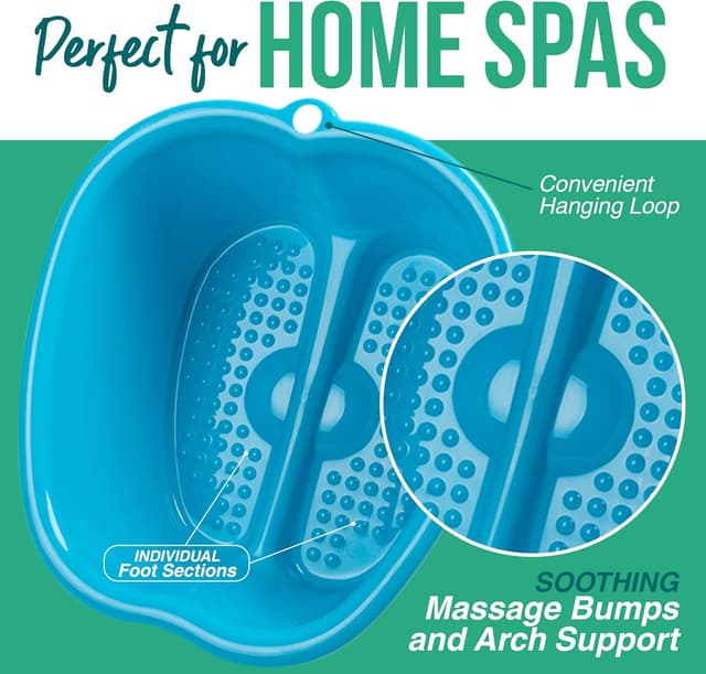 Detalle de AllSett Health Foot Soaking Bath Basin (Large, Blue) for Home Spa Pedicures