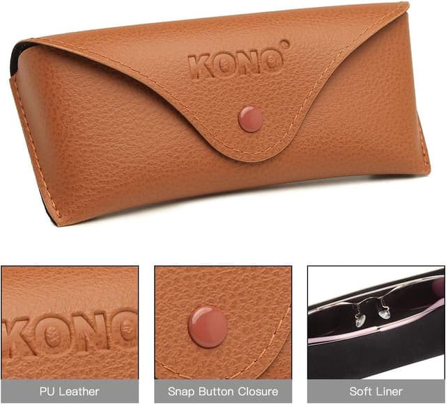Detalle 2 de Kono PU leather glasses case 16 x 6.5cm