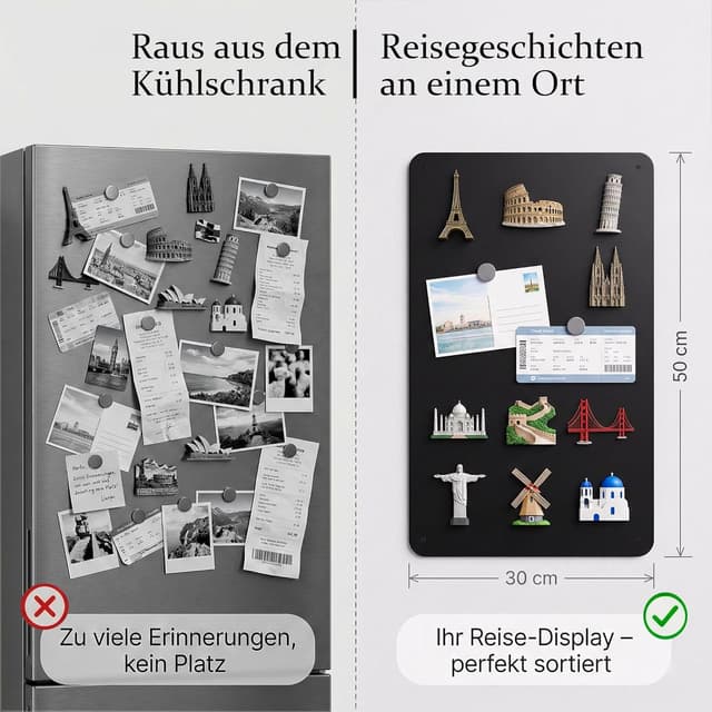 Detalle de Magnettafel Schwarz 80x100 cm