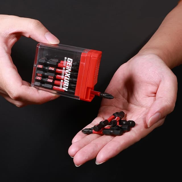 Detalle de GEINXURN Pozidriv Schlagfeste Schraubendreher-Bits-Set (45-tlg.), magnetisch, S2-Stahl, PZ1/PZ2/PZ3