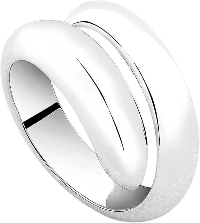 Detalle de Nenalina Silberring 925 für Damen mit polierter Oberfläche – Wickelring