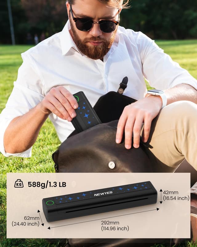 Thumbnail 6 de NEWYES Tragbarer Thermodrucker für A4 (300 dpi) – Bluetooth-Drucker für Geschäftsreisen & Studium