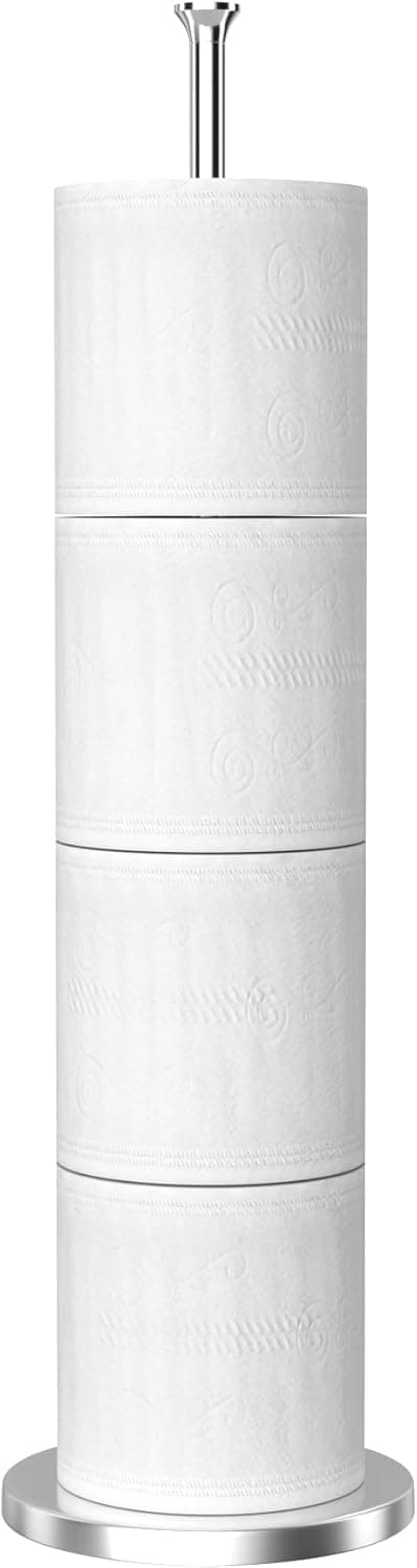 Detalle de niffgaff Free-Standing Toilet Roll Holder (Stainless Steel, Modern Design) – Stores Spare Rolls