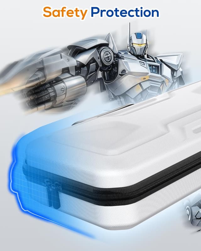 Detalle 2 de FYOUNG Switch 2 Tasche + Hülle + Schutzfolie-Set (5-in-1) für Nintendo Switch 2 – Weiß