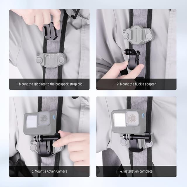 Detalle de NEEWER QR016 backpack strap mount adapter
