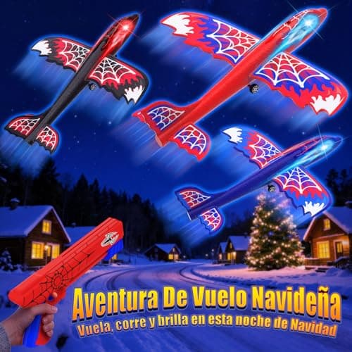 Detalle de Mirthigig S-pider: set de 3 aviones lanzador con ojos luminosos (3 a 12 años)