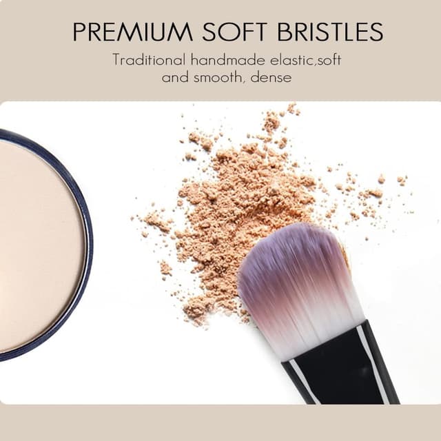 Detalle de AOOWU Set de 20 pinceaux de maquillage noirs (yeux, teint, cernes, lèvres)