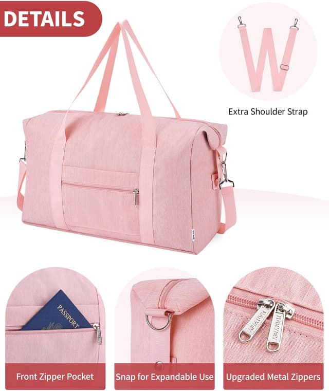 Detalle de Narwey Easyjet cabin underseat foldable travel bag 45x36x20cm (25L) – pink