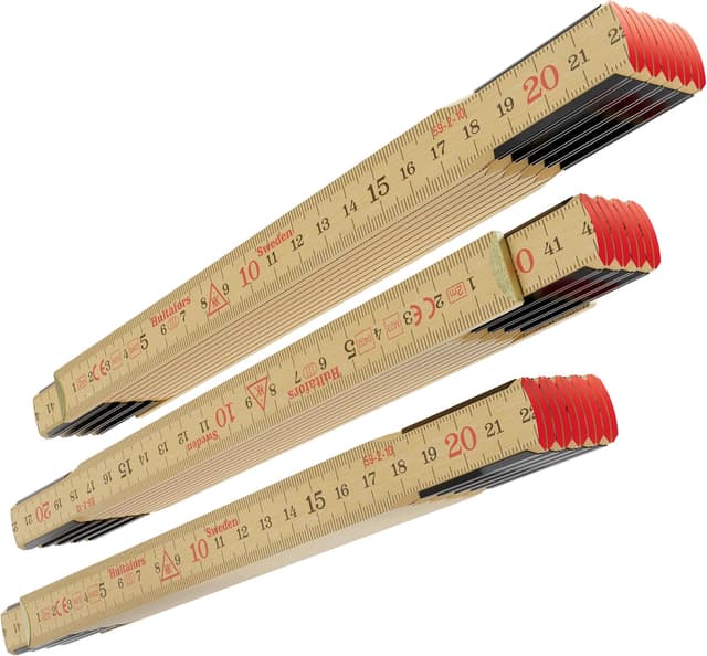Detalle de Doppio metro pieghevole 2 m Hultafors Schwedenmeter® originale in betulla (confezione multipla da 3 pezzi, 100012)