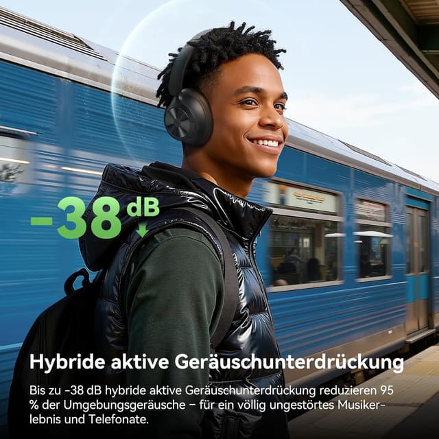 Detalle de OneOdio Focus A1 Pro Bluetooth On-Ear-Kopfhörer mit Hybrid-ANC, 70 Std. Akku und Bluetooth 6.0