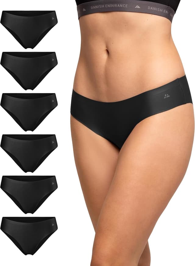 Detalle de DANISH ENDURANCE lot de 6 culottes invisibles en microfibre (sans étiquettes) pour femme