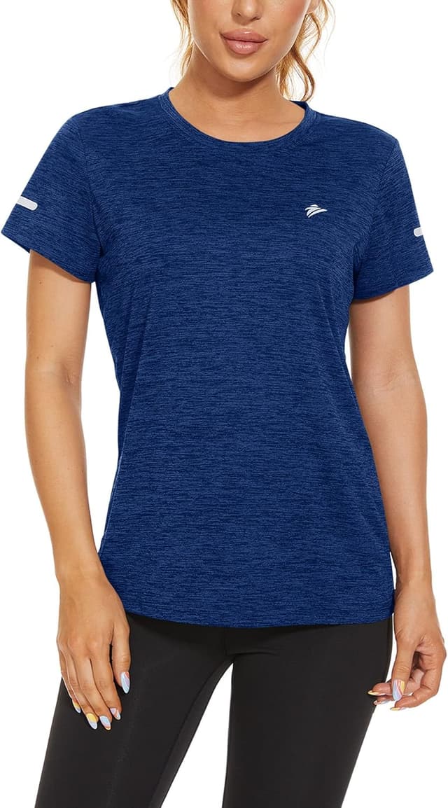 Detalle 2 de T-shirt de course KEFITEVD pour femme : polyester respirant à col rond