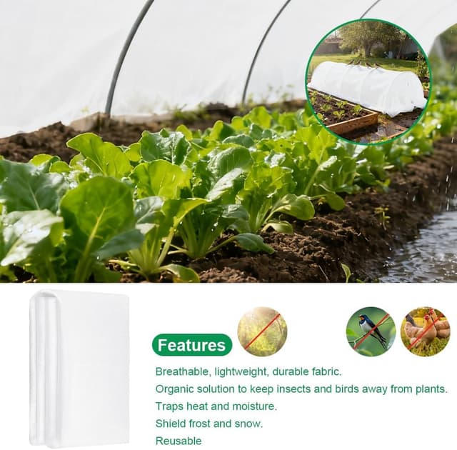 Detalle de AOOWU voile d’hivernage 2,5 x 10 m (30 g/m²) pour plantes et cultures