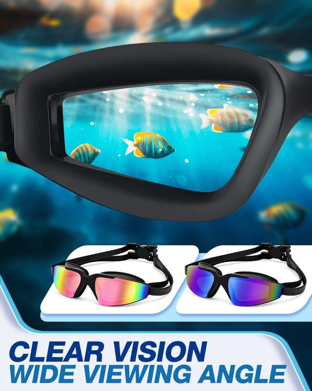 Detalle 1 de silkiben Swimming Goggles (2-Pack) – Anti-Fog & UV Protection with 3D Leak-Proof Fit, Mirrored Lenses