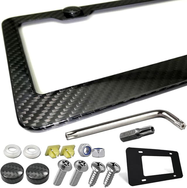 Imagen de ZXFOOG Carbon Fiber License Plate Frame 6.2x12.2in en OfertitasTOP