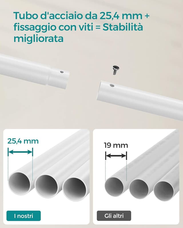 Thumbnail 6 de SONGMICS Stand Appendiabiti Doppio HSR107W01 con ruote, struttura in acciaio e portata fino a 100 kg
