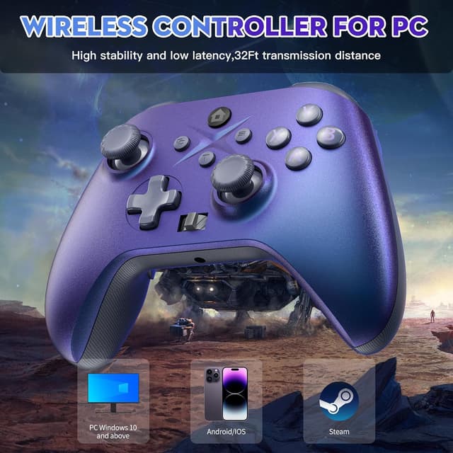 Detalle de Lapezei Wireless Controller für Xbox Series S/X, Xbox One, PC, Android und iOS mit Bluetooth, Back Buttons & 3,5-mm-Audio
