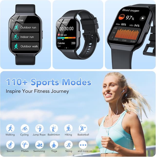 Thumbnail 3 de QCOQ Smart Watch 1.96" HD fitness tracker