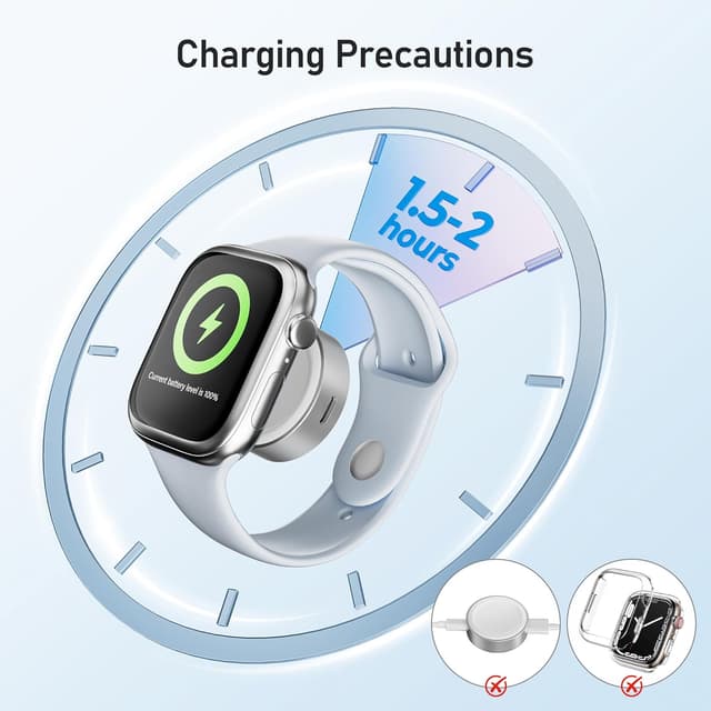 Detalle de Elebase for Apple Watch 11 Charger (5W) – USB-C magnetic wireless charging adapter