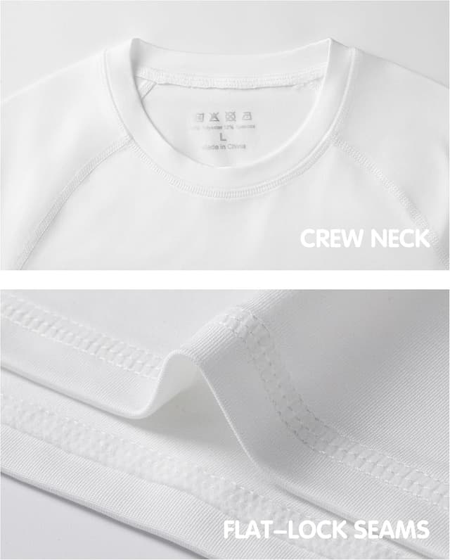 Detalle de Roadbox Boys Base Layer Tops kids compression shirts (long & short sleeve) – 1–2 pack, quick-dry sports base layer