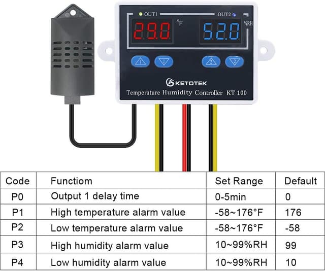 Thumbnail 2 de KETOTEK Termostato umidostato digitale 220V per ambiente 🌡