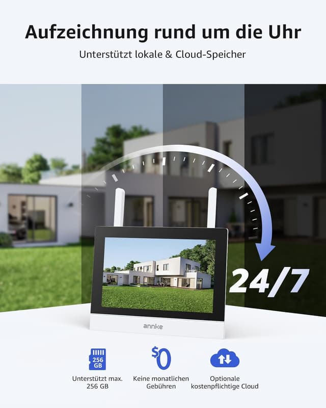 Thumbnail 6 de ANNKE Überwachungskamera-Set mit 7-Zoll Monitor (NVR) und 2× 2K WiFi-Kameras