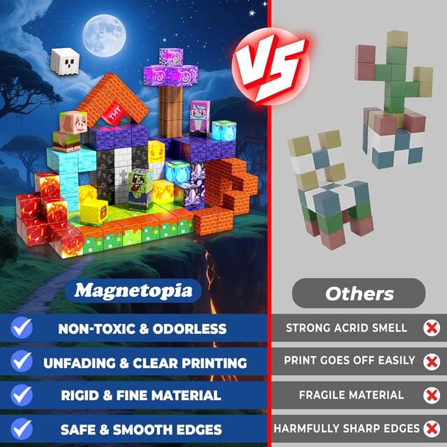 Detalle 2 de Magnetic Blocks 150 PCS Building Set for Kids