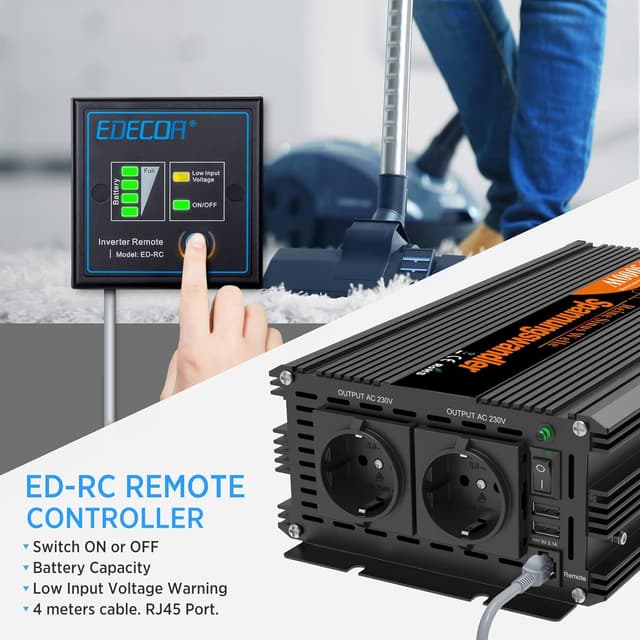 Thumbnail 3 de EDECOA Inversor 12v 220v 2500W Onda Pura USB