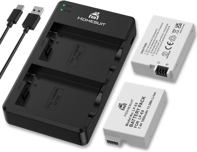 Detalle de Homesuit LP-E8 Akku 1800mAh für Canon EOS Rebel