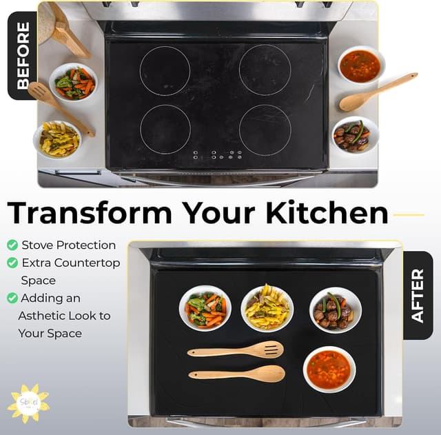 Thumbnail 2 de 28 x 20 Inch Stove Top Silicone Mat Heat-Resistant 450°F