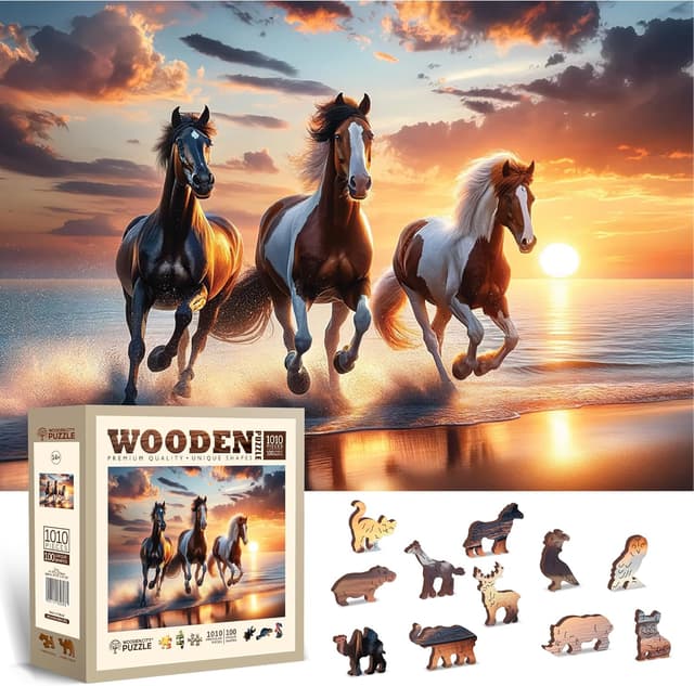 Imagen de WOODEN.CITY Puzzle in legno 1000 pezzi Cavalli selvaggi en OfertitasTOP