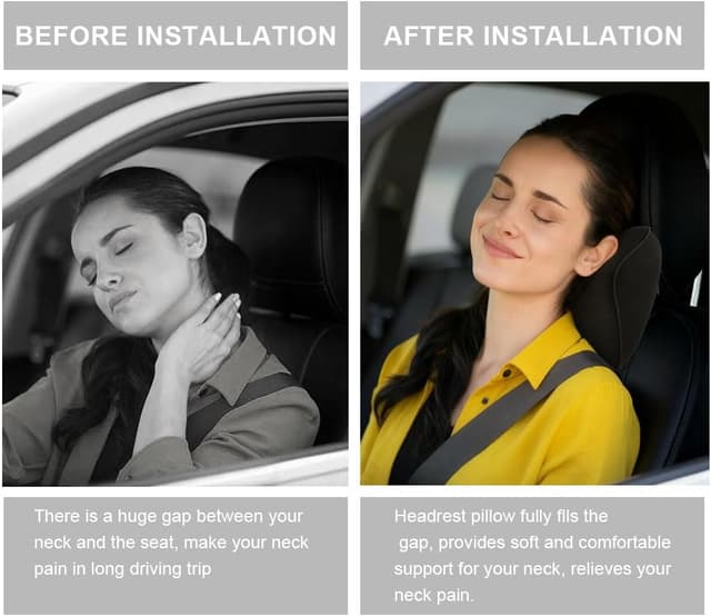 Detalle de Alaoo cuscino poggiatesta auto ortopedico con memory foam (2 pezzi) e fodera traspirante