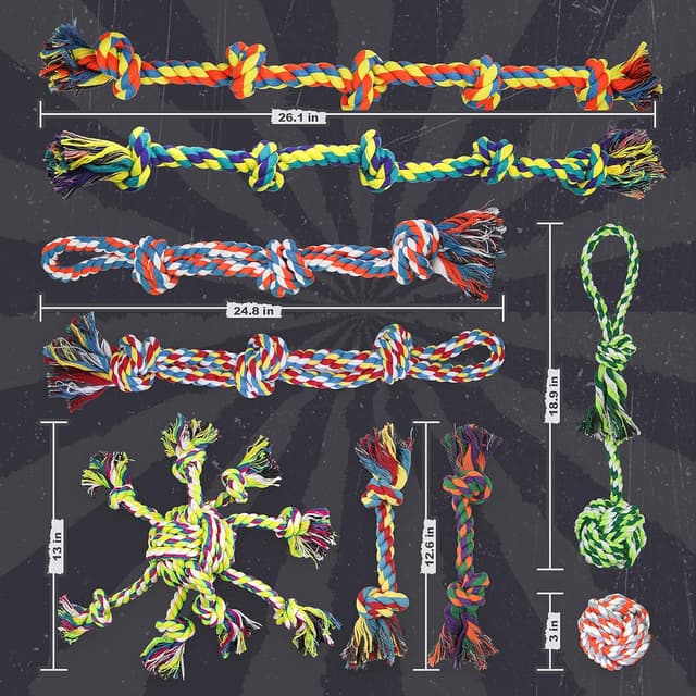 Detalle 2 de GASAPET dog rope toys 9PCS for chewers