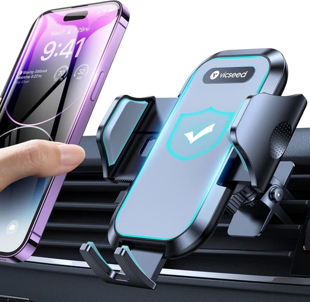 Detalle de VICSEED Upgrade Ultra Stable Car Phone Holder Mount with Double Lock Metal Clip (Universal Air Vent Mount)