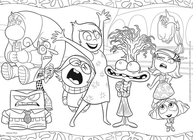 Detalle de Lisciani DISNEY Alles steht Kopf 2 doppelseitiges Puzzle mit ausmalbarer Rückseite (48 Teile) ab 4 Jahren